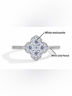 1.3ct D VVS1 Moissanite Ring for Women- 925 Sterling Silver sz7